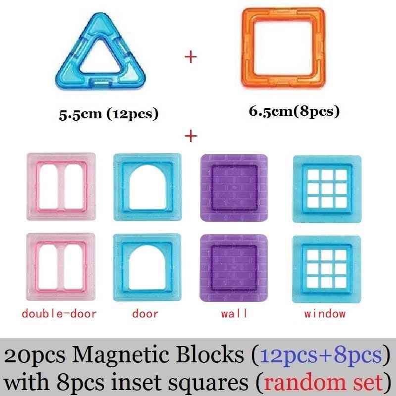 Blocs magnétiques de grande taille, modèle d'aimant de construction de briques simples de construction de bricolage - ensemble aléatoire de 28 pièces