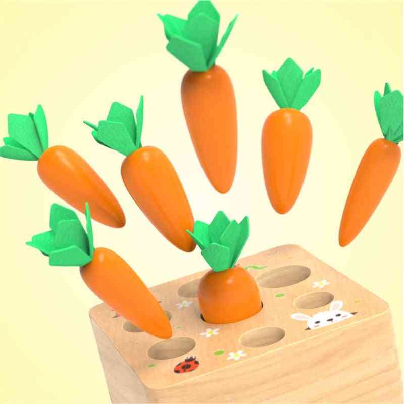 Montessori che tira la carota abilità alpinia set di blocchi di legno - rosso