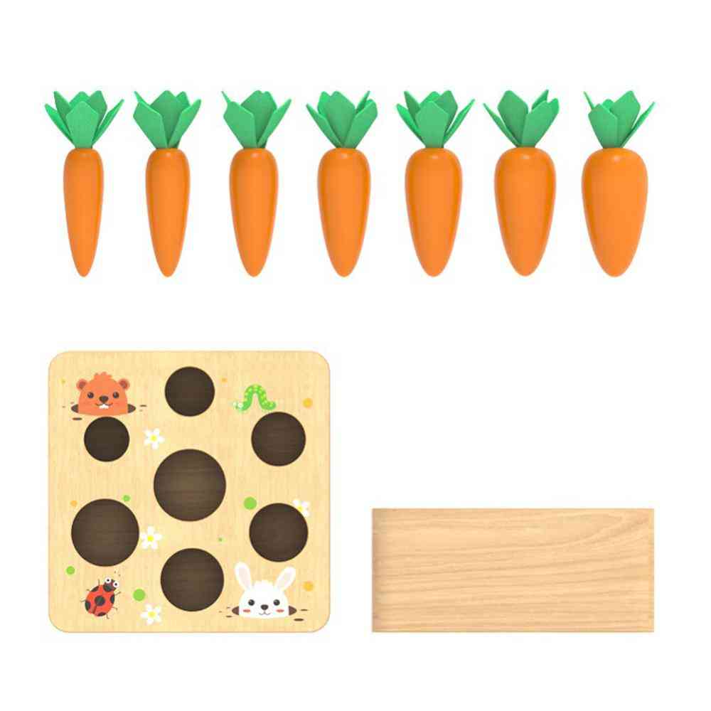 Montessori trekken wortel vermogen alpinia vorm houten blok set - rood