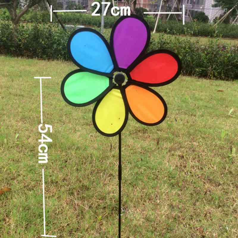 Rainbow Dazy Flower Spinner Wind Windmill For Garden And Yard Decor