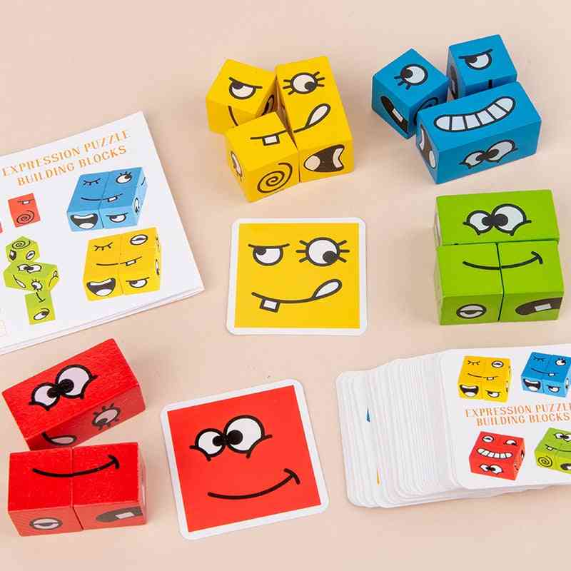 Dětské vzdělávací hračky, emocionální výraz kognitivní hra puzzle sada