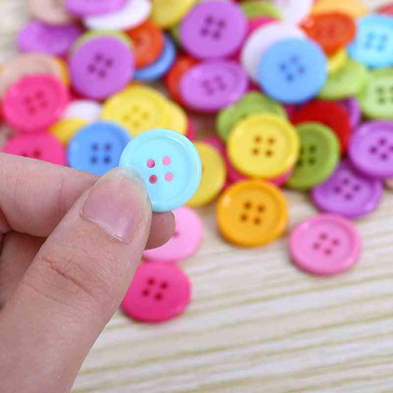 15mm, Thin Edge Plastic Buttons For Craft, Clothing And Educational