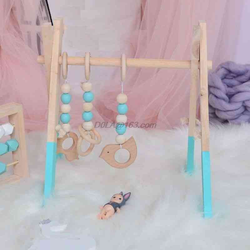 бебешка дървена сгъваема фитнес рамка - подвижна декорация за спалня за живи деца