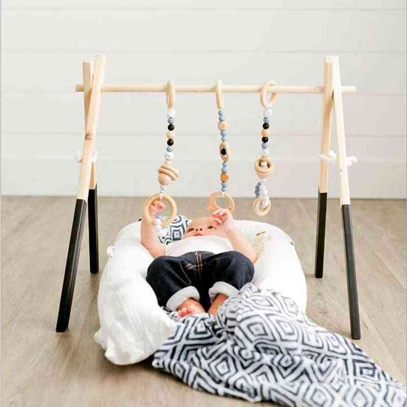 Nordic Baby Play Gym Wood Activity - Sensory Develop Wooden Play Game Frame For Early Education