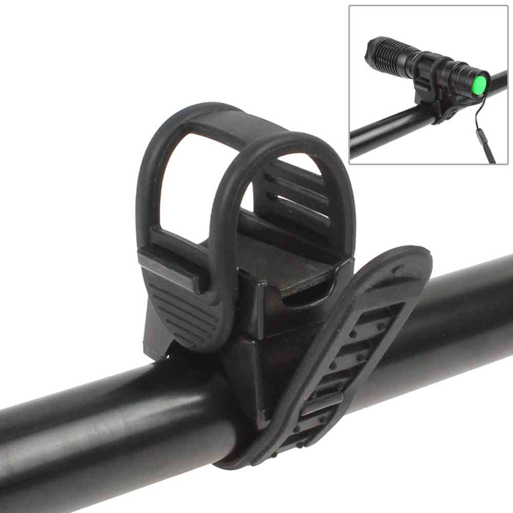 Soporte universal para linterna de bicicleta, montaje de 360 grados, abrazadera de clip de correas de goma ajustables -