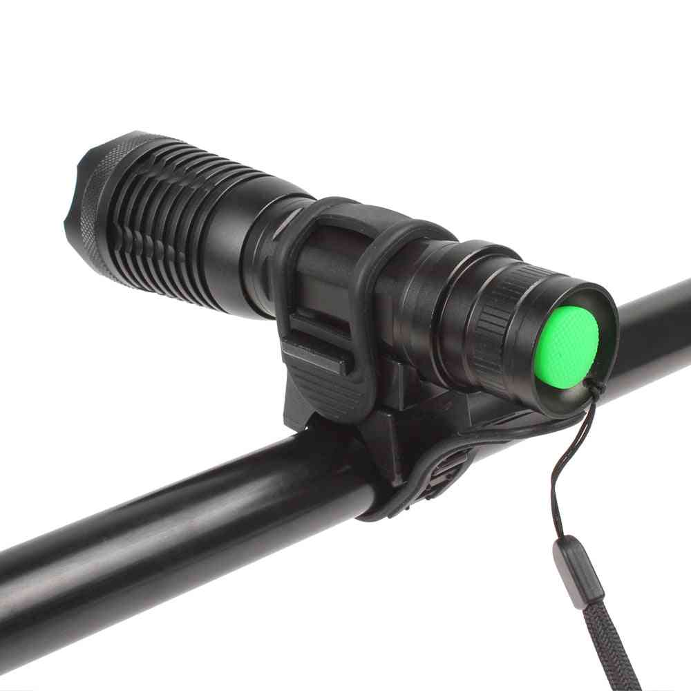 Support de lampe de poche universel pour vélo - montage à 360 degrés, pince à clip pour sangles en caoutchouc réglables -