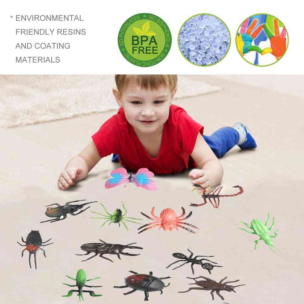 12 stks simulatie dier en plant bos insect model speelgoed - kinderen biologie onderwijs leren educatief speelgoed verjaardagscadeautjes (12 stks) -
