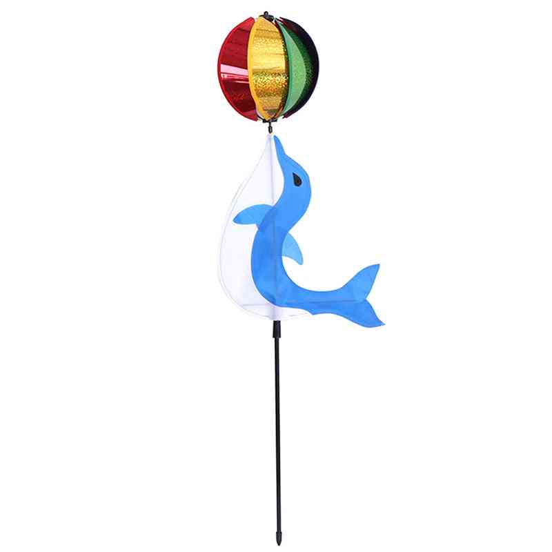 1pc wind spinner colorido molino de viento arco iris lindo animal de dibujos animados delfín winnower juguete para niños -