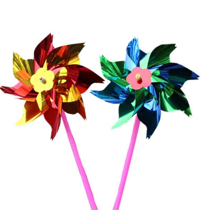 20 Stück Rasen Windräder, Party Windräder Windmühle Regenbogen DIY Windräder Set für Kinder Spielzeug & Garten Rasen Dekor -