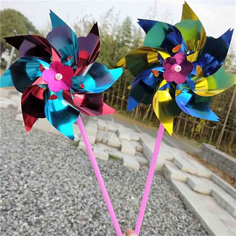 Diy  Pinwheels, Windmill Rainbow Set For Garden Lawn Decor