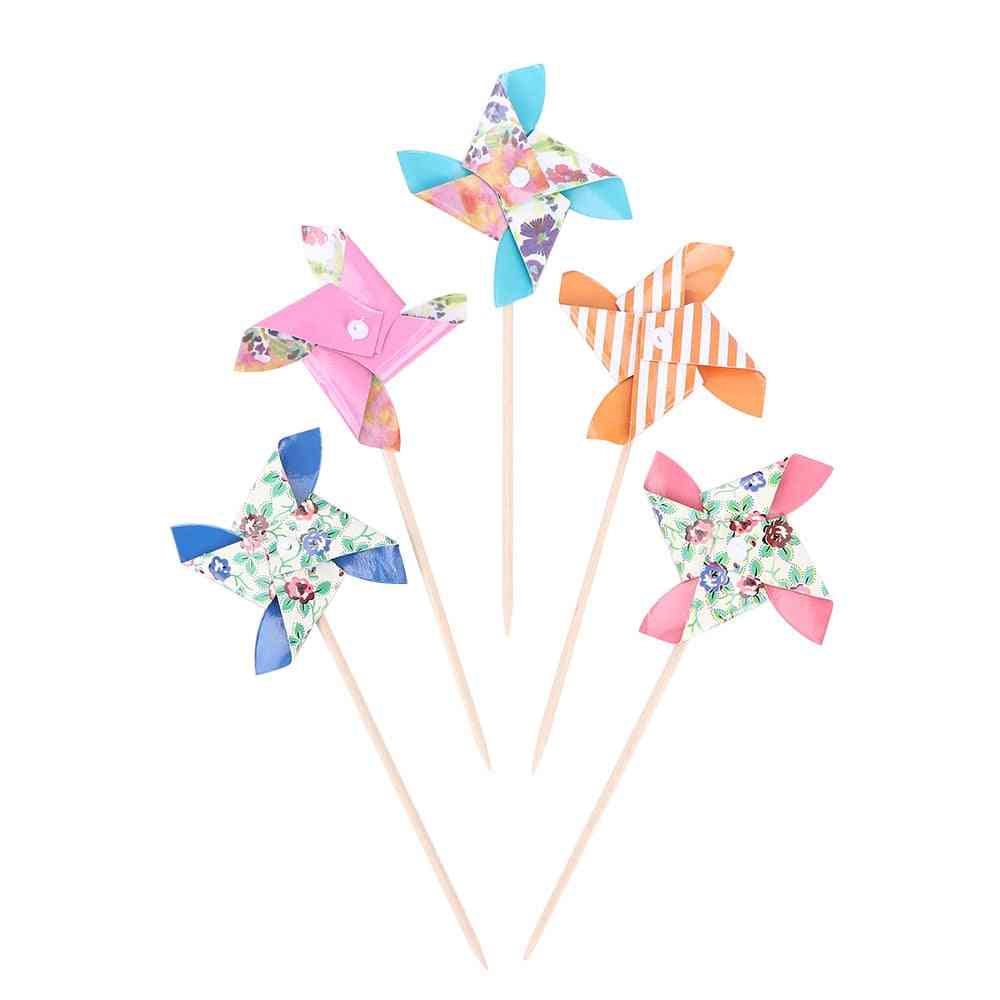 Papier Windmühle Spielzeug, Spinner Windrad Wirbel Blume Windmühle Spielzeug, Hof Dekor Outdoor Spielzeug zufällige Farbe -