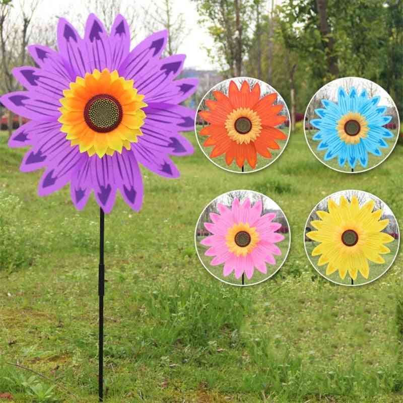 Grote dubbellaagse zonnebloem windmolen wind spinner kinderen speelgoed tuin tuin decor