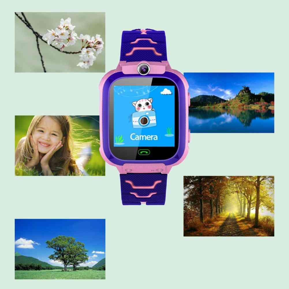 Reloj inteligente de 400 mah con ubicación de lbs teléfono sos para niños, tarjeta sim de soporte - azul profundo