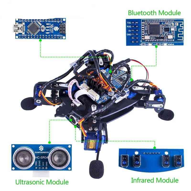 Rollflash bionische robotschildpad met app-besturing speelgoedkit voor het vermijden van obstakels (zwart) -