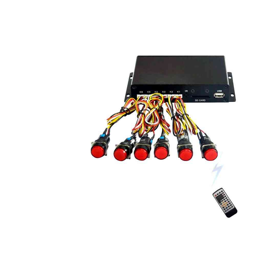 Mpc1005-6 röd led plastknappsutställning digital signage box mediaspelare med hd-mi optisk koaxial (svart) -