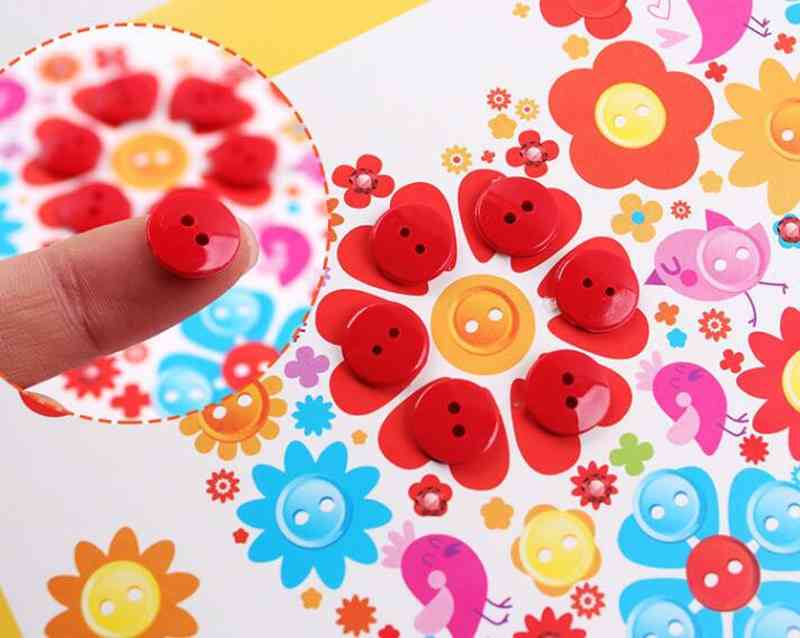 Botón pegatinas rompecabezas juguetes hechos a mano para niños, montessori - 1pc para niño