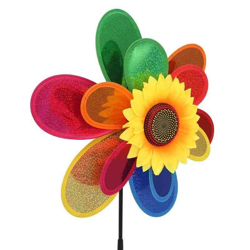 Sunflower Design, Sequins, Double Layer-wind Spinner