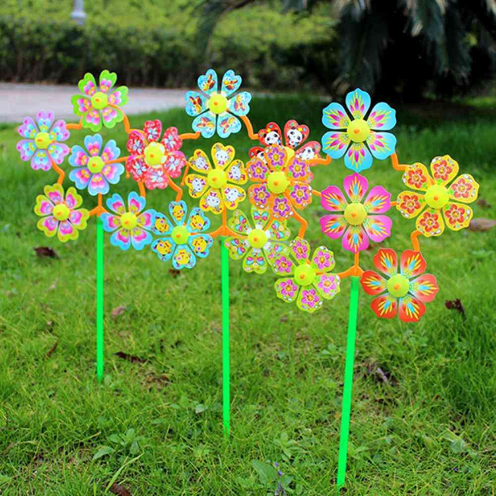 Flower Shape Wind Spinner For Home Garden Yard Decor