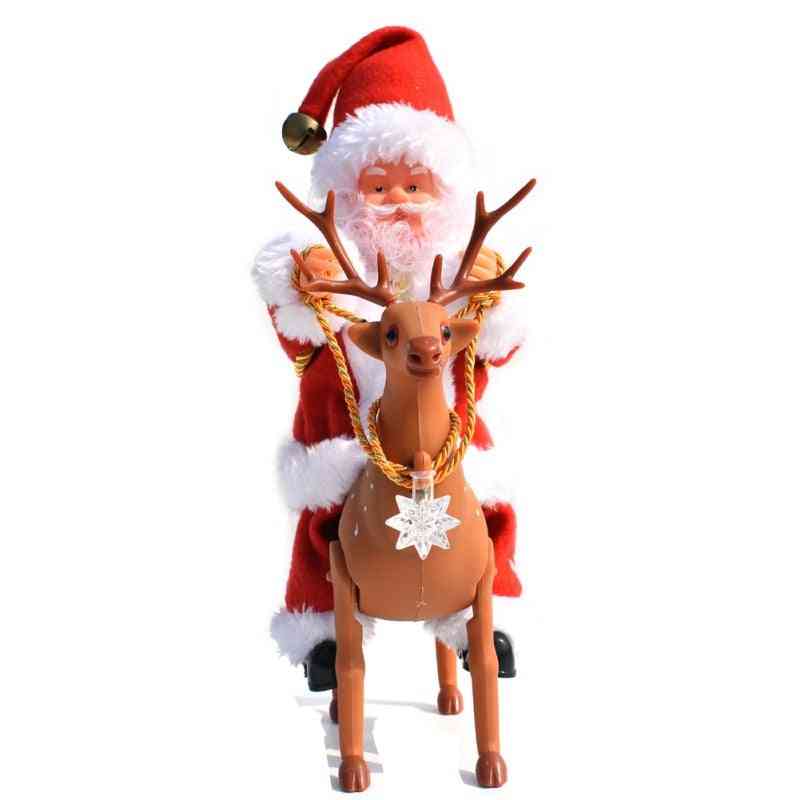 Cute Santa Claus With Elk - Voice Christmas Festival Style Toy