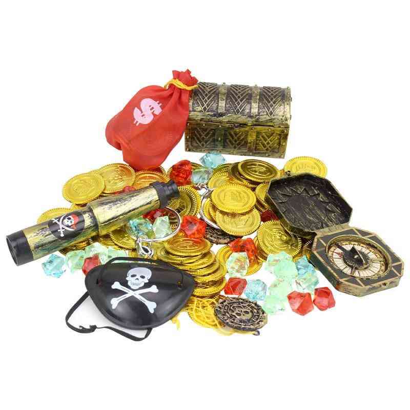 Treasure Hunting Game Props, Gem Gold Coin Set Toy
