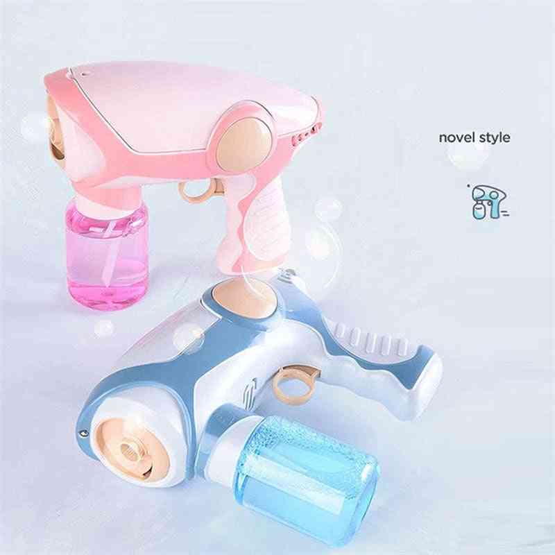 Sommar rök magisk bubbla maskin elektrisk automatisk bubbla fläkt tillverkare pistol barn utomhus leksaker födelsedagspresent - 1 st spruta