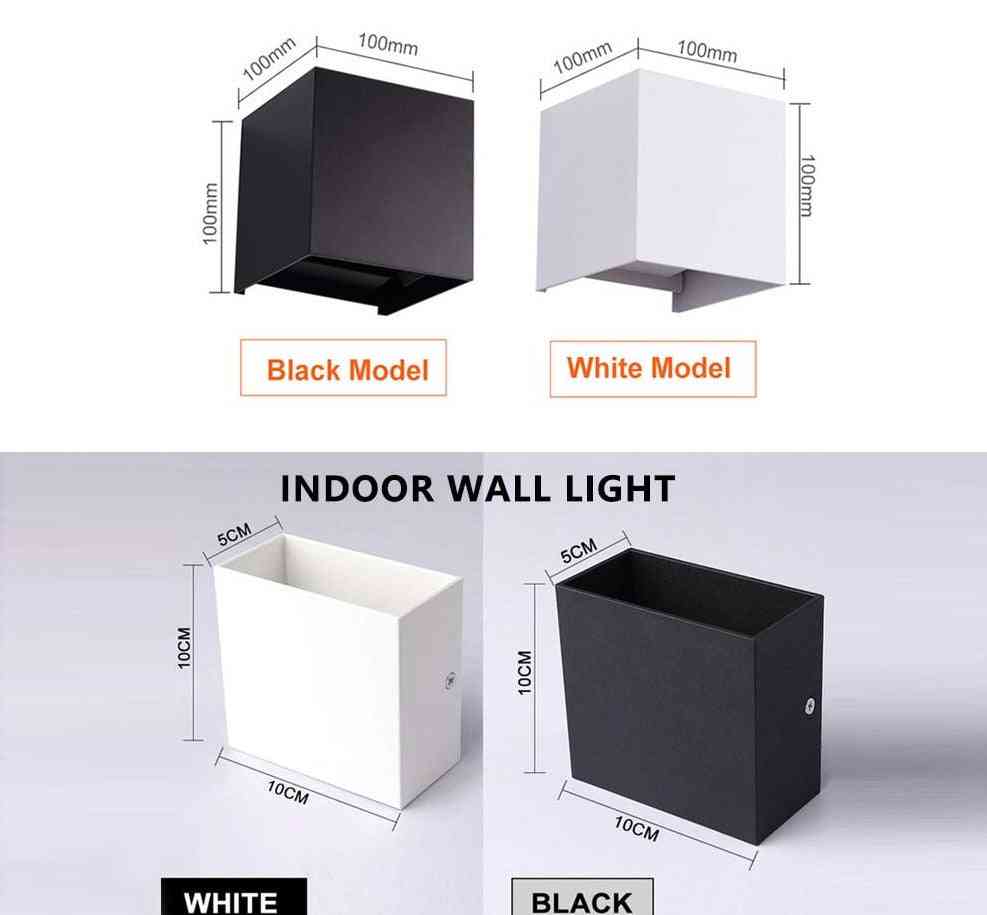 LED wandlamp - IP65 buiten, waterdicht verstelbare hoek - binnen zwart / 6W / warm wit