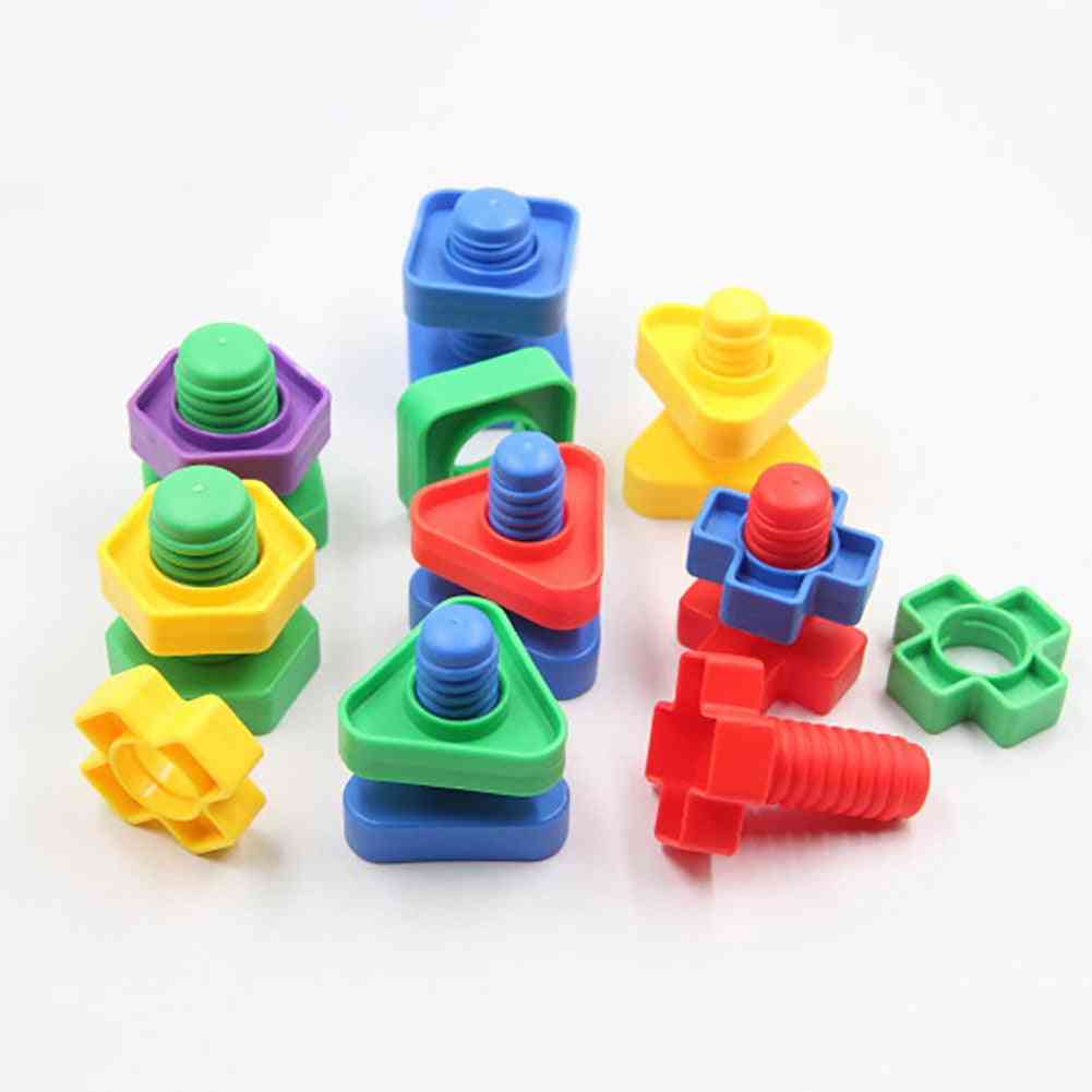 Plastic Screw Nut Insert Building Blocks Educational Toy