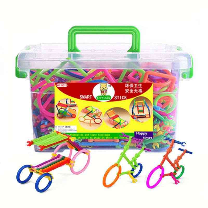Children Plastic Spelling Assembling Puzzle, Smart Building Blocks Sticks Stitching Toy