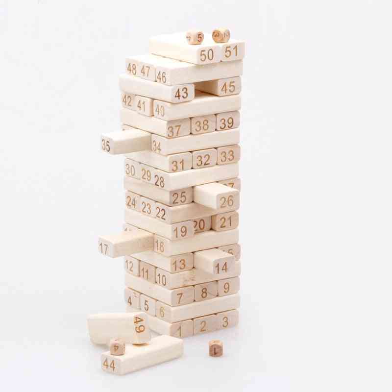 Tower Wood Building Blocks Jenga Domino Game Kids Developmental