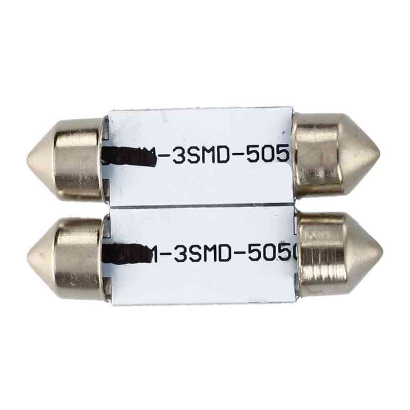 Ampoule blanche plaque navette festons dôme plafonnier 2x c5w 3 led smd 5050 36mm -