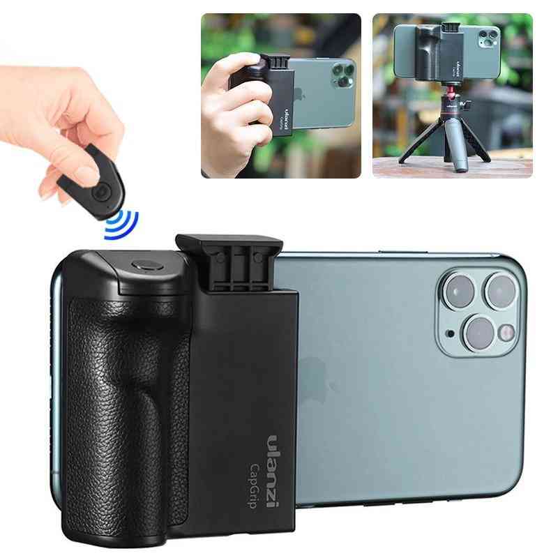 Ulanzi capgrip amplificador de selfie inalámbrico bluetooth para adaptador de teléfono con foto de video 2 en 1, soporte, agarre, soporte, montaje en trípode - negro