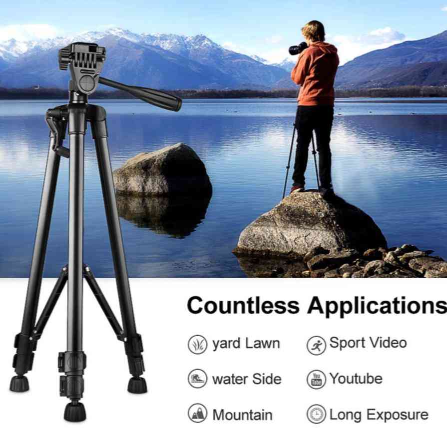 Portable Camera Tripod For Phone, Canon, Nikon, Sony Dslr Camera Camcorder Universal Adjustable Tripod Stand