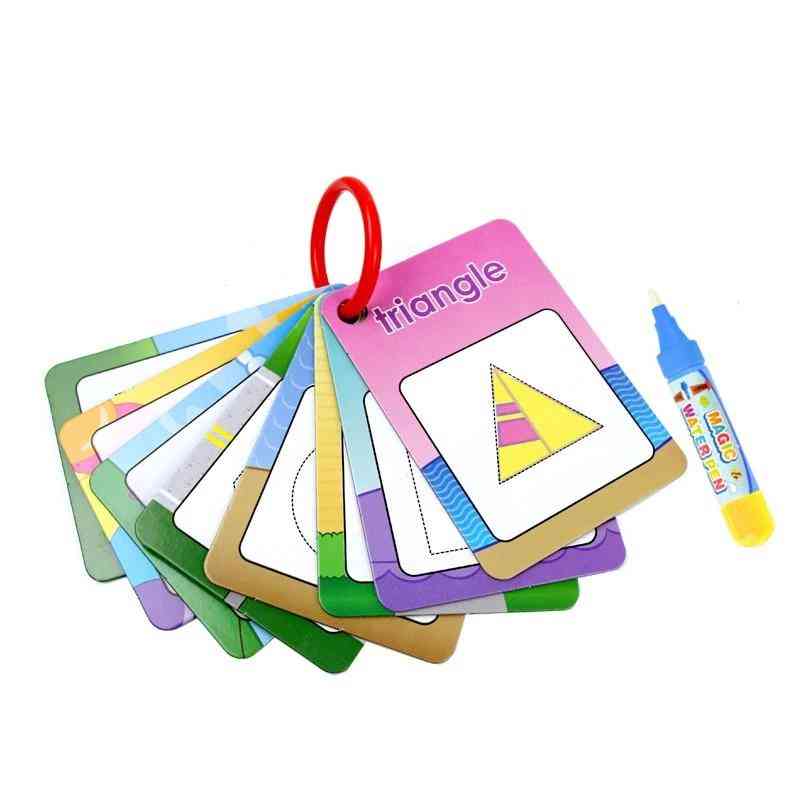 Magische Wasser Zeichenkarten Malbuch mit Wasser Stift Malerei Zeichenbrett Lernspielzeug für Kinder Geschenk - Farbe