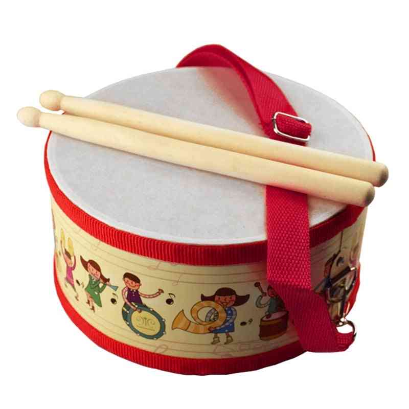 Trumträ barn tidiga pedagogiska musikinstrument för barn baby leksaker - beat instrument hand trumma leksaker (flerfärgad)