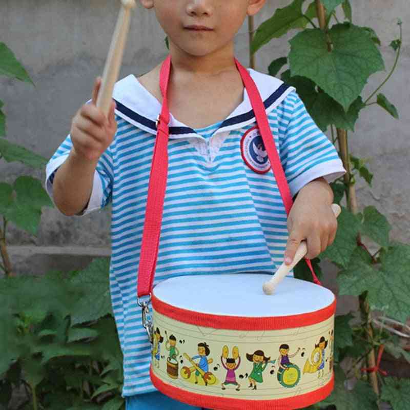 Tambor de madeira para crianças instrumento musical educacional precoce para crianças brinquedos de bebê - brinquedos de tambor de instrumento de batida de mão (multicolor)