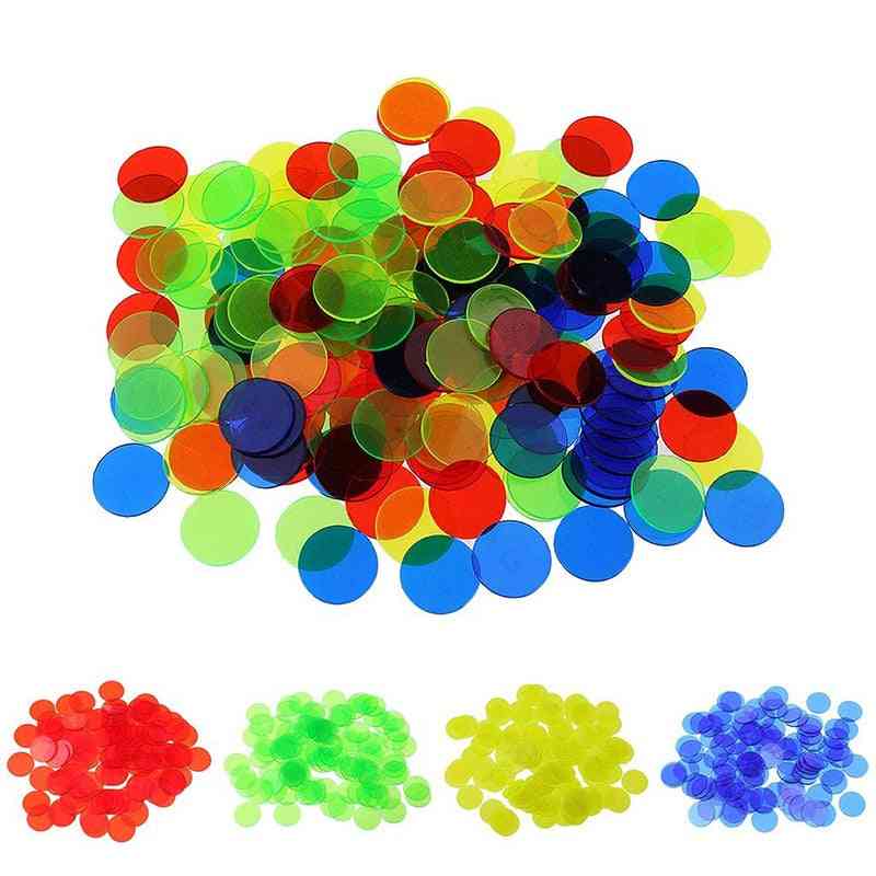 100 Pieces/bag Transparent Plastic Coin - Educational Match Early Learning Kids