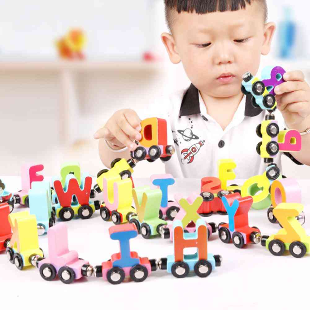 Magnetic Number, Alphabet Animal - Mini Train / Cars Education Kids Toy