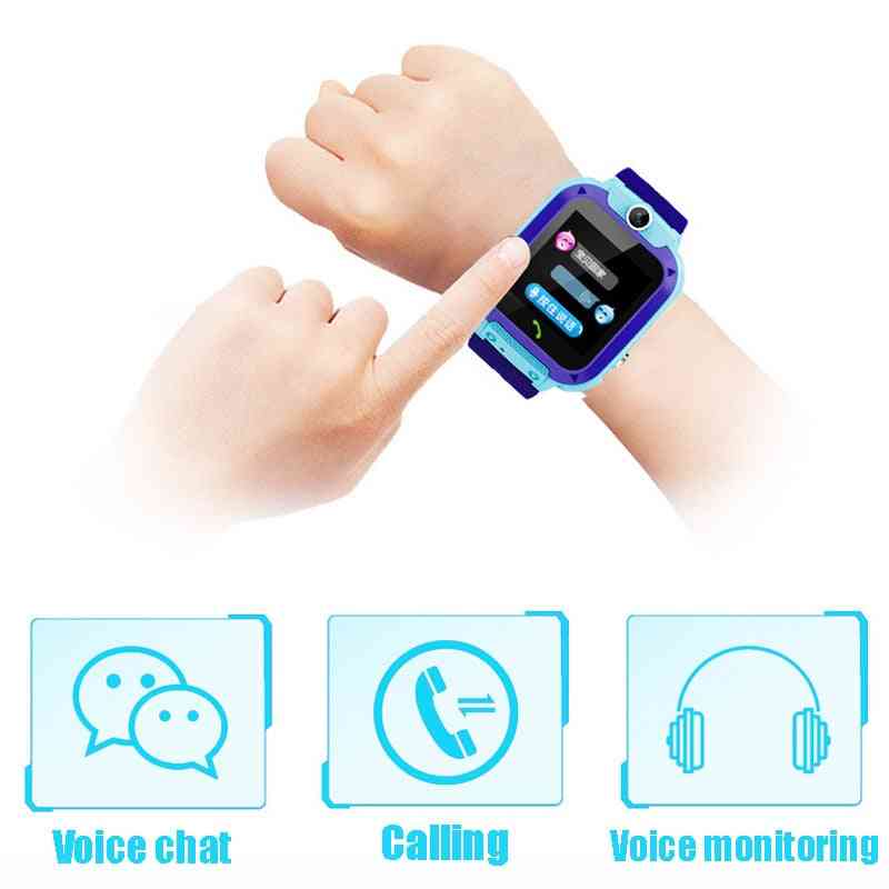 Wodoodporny inteligentny zegarek dla dzieci Q12, SOS Anti-Lost Baby Clock - niebieski