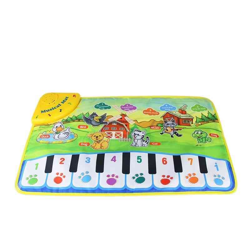 Rolig baby piano musikal lekmattor barn leksaker, lärande filt matta musikinstrument matta pedagogiska leksaker för barn (2302) -