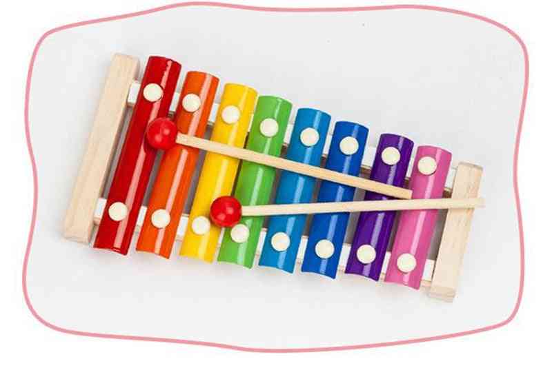 Farverige børns musikinstrumenter sød kid baby xylofon pædagogisk udviklingsmæssigt trælegetøj (flerfarvet) -