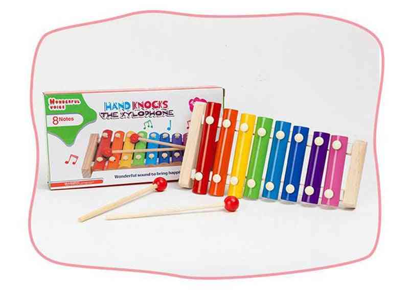Farverige børns musikinstrumenter sød kid baby xylofon pædagogisk udviklingsmæssigt trælegetøj (flerfarvet) -