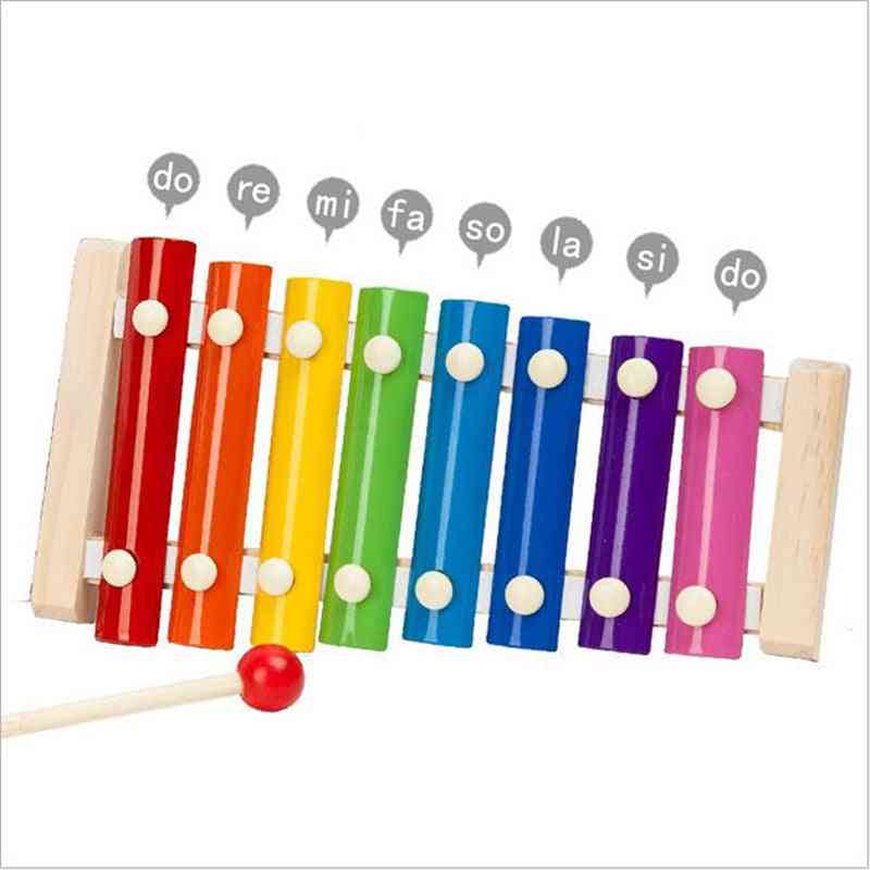 Fargerike barnemusikkinstrumenter søte barn baby xylofon pedagogiske utviklings tre leker (flerfarget) -