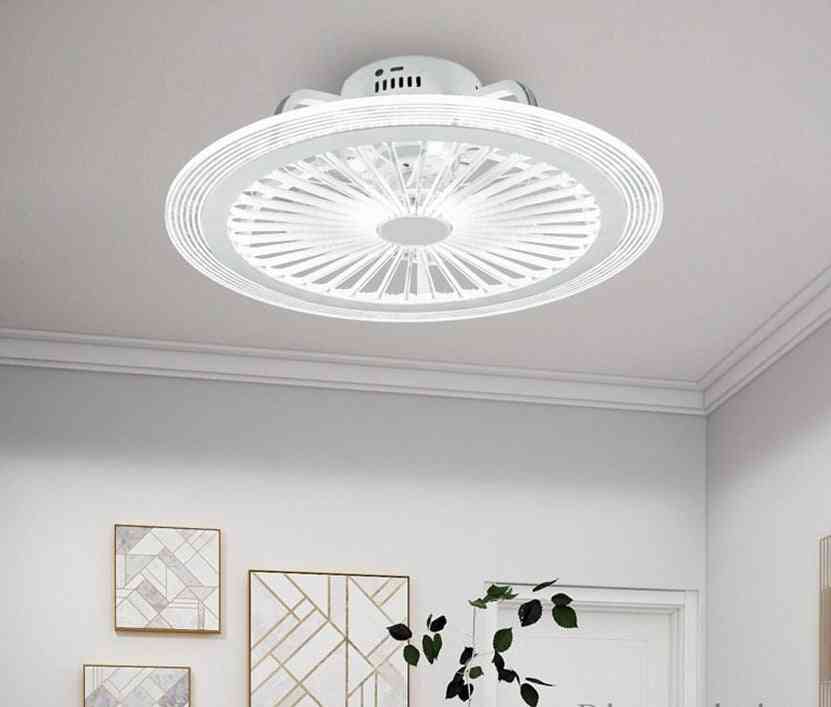 Ventilateur de plafond en fer peint blanc minimaliste moderne en cristal de lumière décoratif