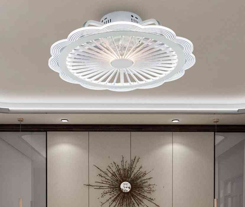 Moderne minimalistische weiß lackierte Eisen Deckenventilator Licht Kristall dekorativ - 1