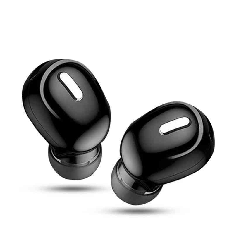 Mini in-ear 5.0 bluetooth øretelefon, hifi trådløst headset med mikrofon sports øretelefoner håndfri, stereolyd øretelefoner - sort