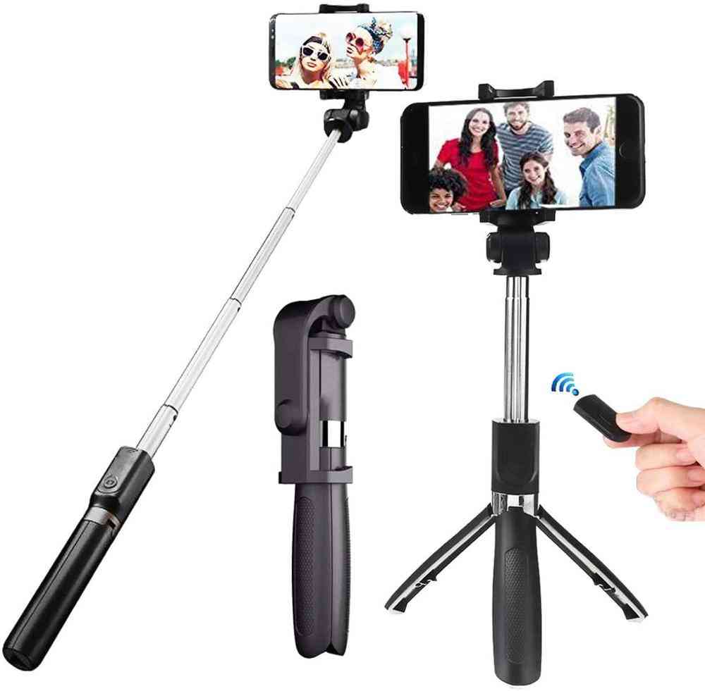 3 In 1 Wireless Bluetooth, Extendable Monopod - Foldable Tripod With Remote, Selfie Stick