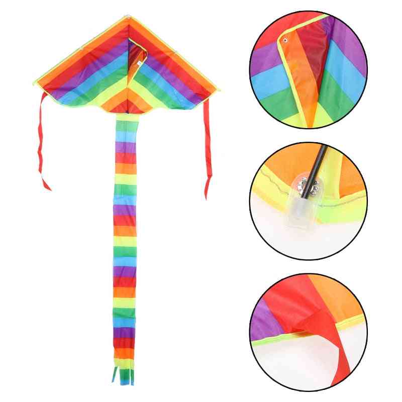 Rainbow Kite Toy , Outdoor Fun Sports Game - Triangle Flying Kite Easy To Fly