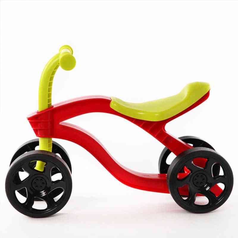 4 hjul barncykel balanscykel rullator spädbarnscykel för barn, utomhus åkleksaker bilar slitstarka - blå