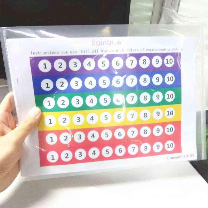 צעצועי למידה של מונטסורי, שרביט מקל מגנטי עם שבבי ספירת צבעים שקופים עם לולאת מתכת - א