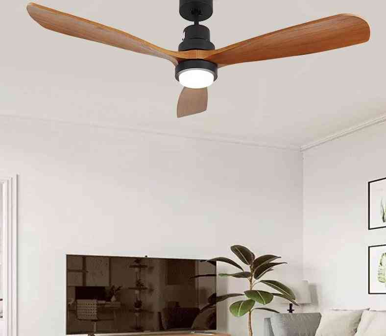 Trä takfläktar med lampor fjärrkontroll för hem, hotell - vitt och vitt-29/42 tum ca 107cm / 100-130v
